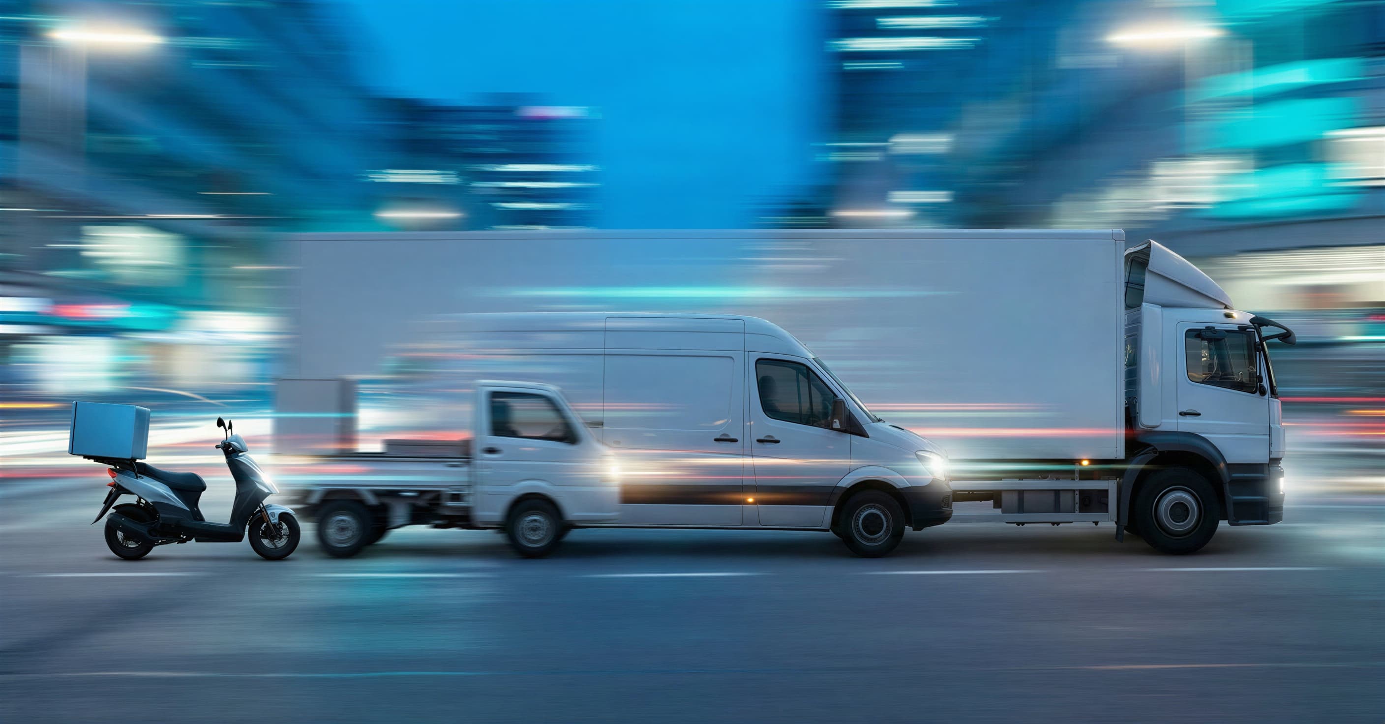 Delivery truck on the road